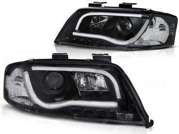 LED Tagfahrlicht Scheinwerfer für Audi A6 4B 01-04 schwarz